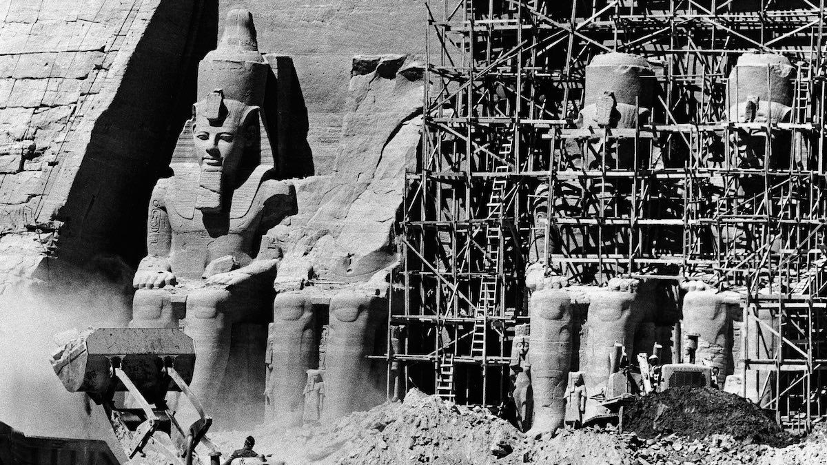 Installed the stones blocks of Abu Simbel temple again from the last part of the temples from the inside to the outer gate.